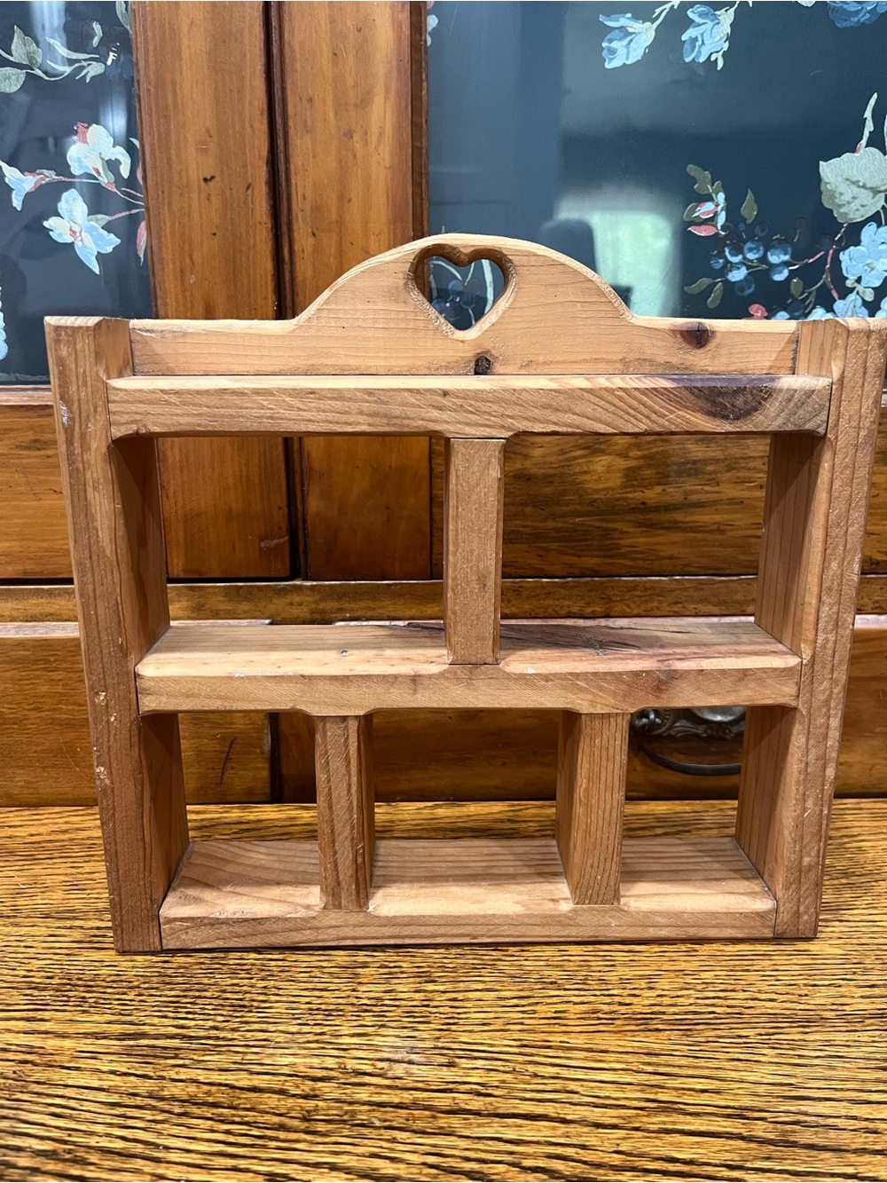 Vintage 1990s Rustic Wooden Heart Shelf – Country Cottage Decor